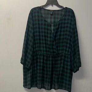 Torrid Sheer Checkered Top
